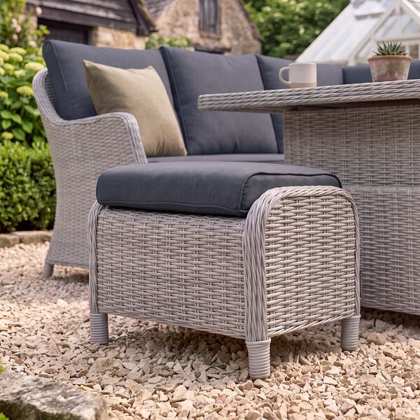 Turin Small Corner Dining Set with Square Rising Table - Light Grey