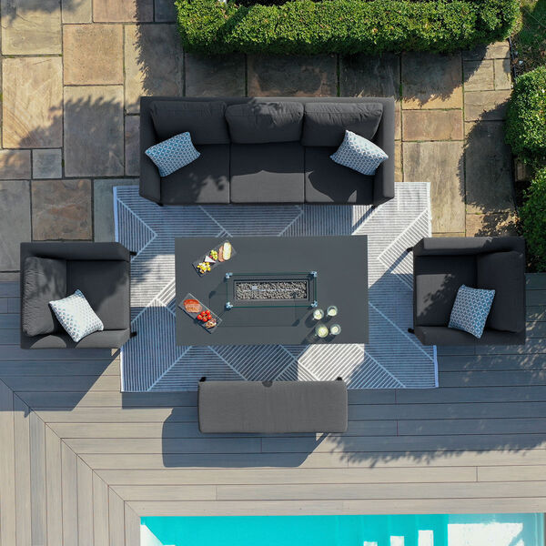 Maze - Outdoor Fabric Pulse 3 Seat Sofa Set with Fire Pit Table - Charcoal product image