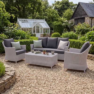 Turin 3 Seat Sofa Set - Light Grey