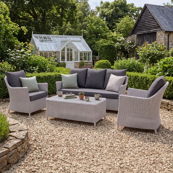 Turin 3 Seat Sofa Set - Light Grey