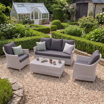 Turin 3 Seat Sofa Set - Light Grey