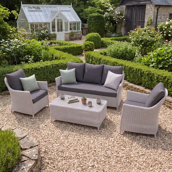 Turin 3 Seat Sofa Set - Light Grey
