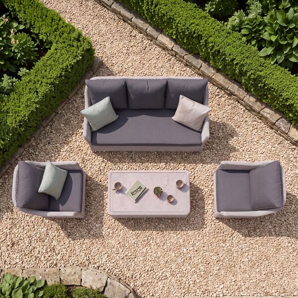 Turin 3 Seat Sofa Set - Light Grey