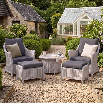 Turin 5pc Lounge Set with Rising Table - Light Grey