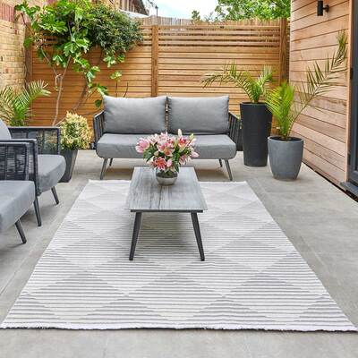 Jazz - Diamond Silver Indoor and Outdoor Rug - 290cm x 190cm product image