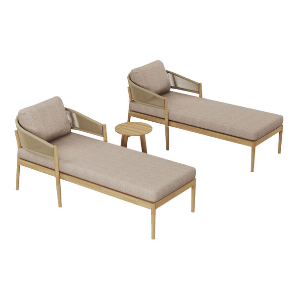 Maze - Porto Rope Weave Double Sunlounger Set with Small Round Coffee Table product image