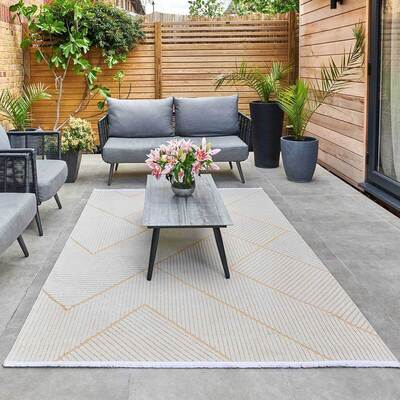 Jazz - Geometric Amber Indoor and Outdoor Rug - 220cm x 160cm product image