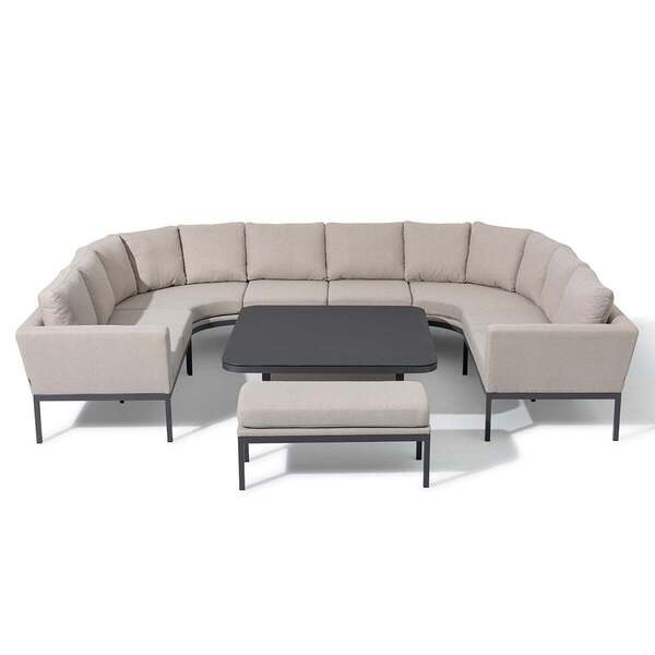 Maze - Outdoor Fabric Pulse U Shape Corner Dining Set with Rising Table - Oatmeal product image