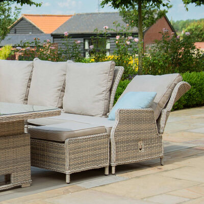 Maze - Cotswold Reclining Rattan Corner Dining Set with Rising Table, 2 Footstools & Armchair product image