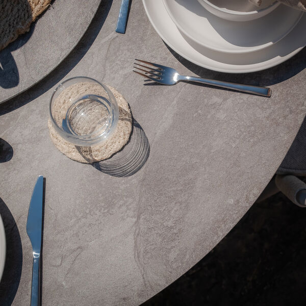 Maze - Monaco Rope Weave 4 Seat Round Dining Set with Lazy Susan - Cool Linen product image