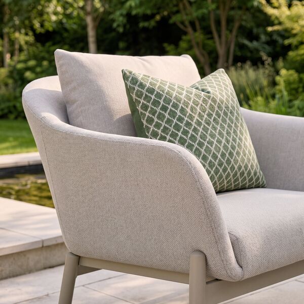 Bellagio Outdoor Fabric 3 Seat Sofa Set with Rising Table & Bench - Champagne