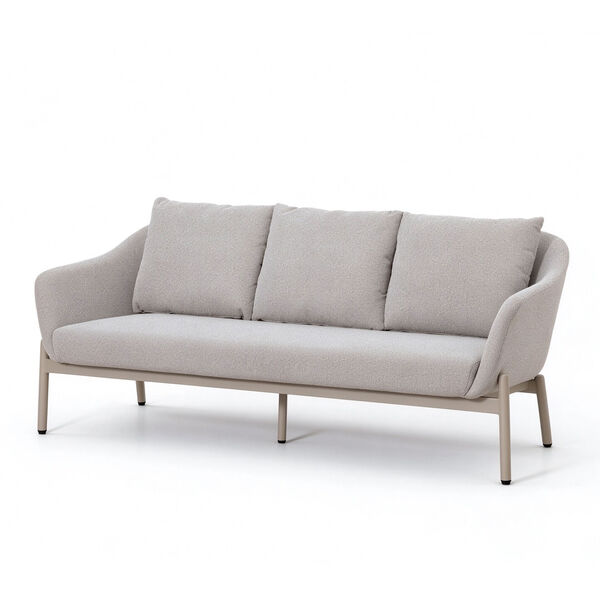 Bellagio Outdoor Fabric 3 Seat Sofa Set with Rising Table & Bench - Champagne