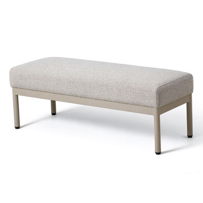 Bellagio Outdoor Fabric Rectangular Corner Dining Set with Rising Table, Bench & Lounge Chair - Champagne