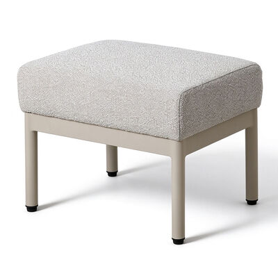 Bellagio Outdoor Fabric Square Corner Dining Set with Rising Table & Footstools  - Champagne