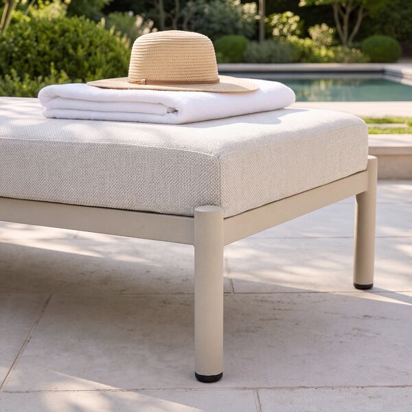 Bellagio Outdoor Fabric Single Sunlounger - Champagne