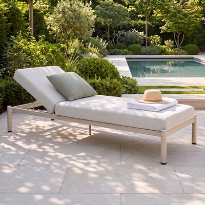 Bellagio Outdoor Fabric Single Sunlounger - Champagne