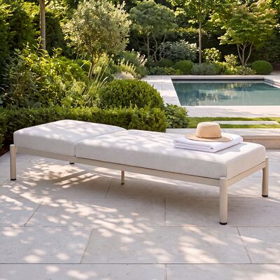 Bellagio Outdoor Fabric Single Sunlounger - Champagne