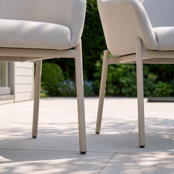 Bellagio Outdoor Fabric Pair of Dining Chairs - Champagne