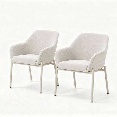 Bellagio Outdoor Fabric Pair of Dining Chairs - Champagne