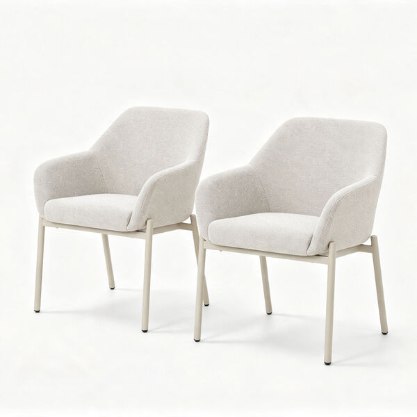 Bellagio Outdoor Fabric Pair of Dining Chairs - Champagne