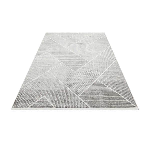 Jazz - Geometric Silver Indoor and Outdoor Rug - 290cm x 190cm product image