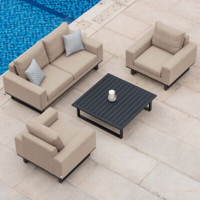 Ethos 2 Seat Sofa Set with Coffee Table / Taupe