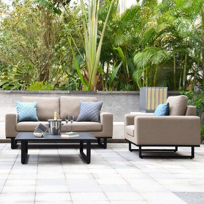 Ethos 2 Seat Sofa Set with Coffee Table / Taupe