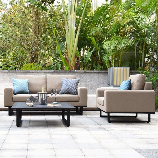 Ethos 2 Seat Sofa Set with Coffee Table / Taupe