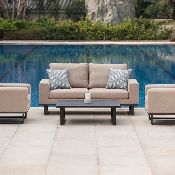 Ethos 2 Seat Sofa Set with Coffee Table / Taupe