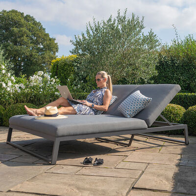 Maze - Outdoor Fabric Allure Double Sunlounger - Flanelle product image