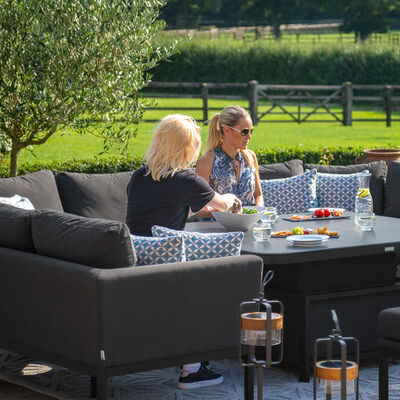 Maze - Outdoor Fabric Pulse U Shape Corner Dining Set with Rising Table - Charcoal product image