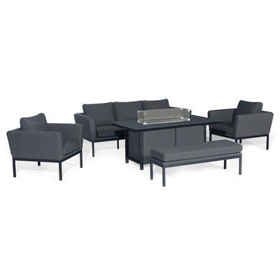 Maze - Outdoor Fabric Pulse 3 Seat Sofa Set with Fire Pit Table - Charcoal product image
