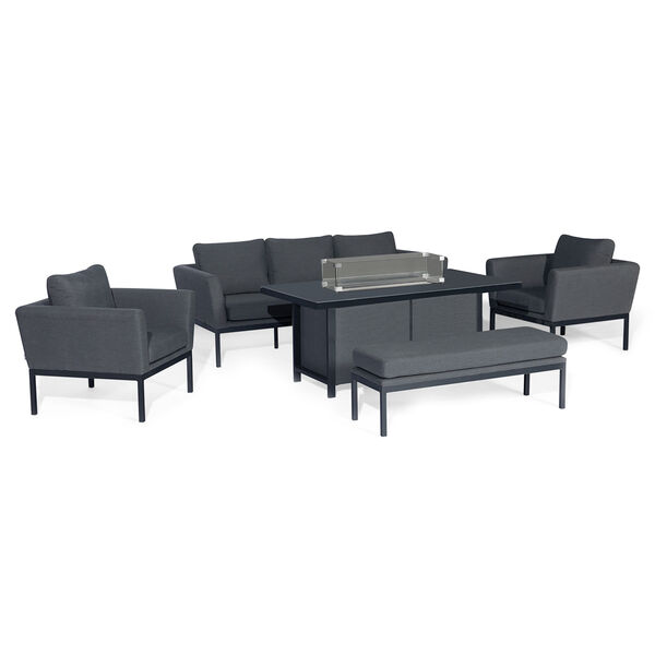 Maze - Outdoor Fabric Pulse 3 Seat Sofa Set with Fire Pit Table - Charcoal product image