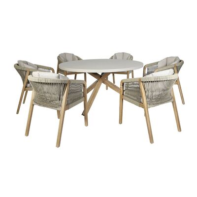 Maze - Martinique Rope Weave 6 Seat Round Dining Set product image