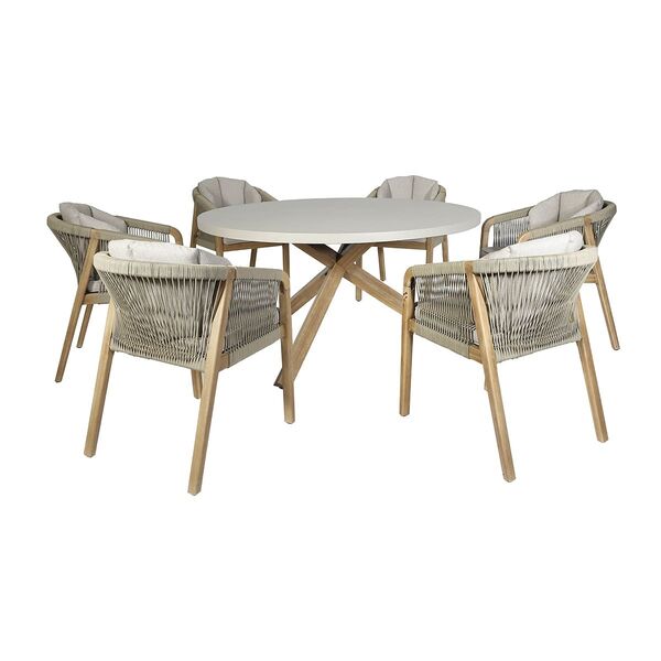Maze - Martinique Rope Weave 6 Seat Round Dining Set product image
