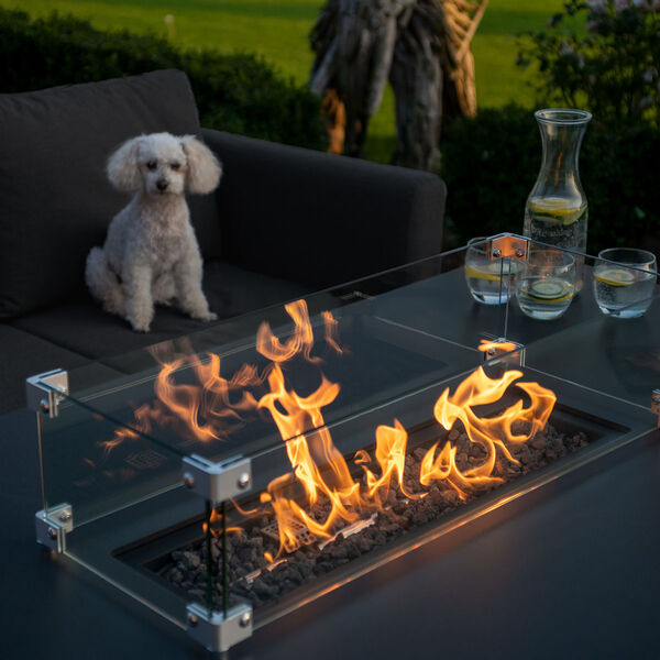 Maze - Outdoor Fabric Pulse 3 Seat Sofa Set with Fire Pit Table - Charcoal product image