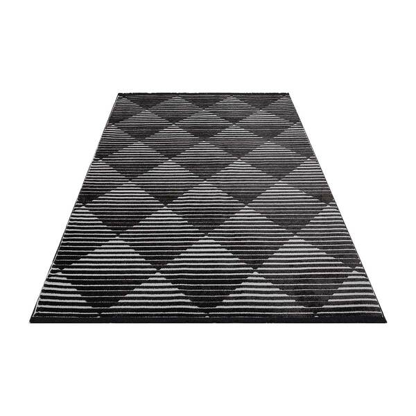 Jazz - Diamond Black / Grey Indoor and Outdoor Rug - 220cm x 160cm product image