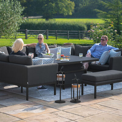 Maze - Outdoor Fabric Pulse U Shape Corner Dining Set with Rising Table - Charcoal product image