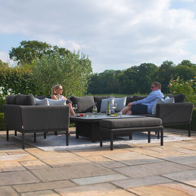 Maze - Outdoor Fabric Pulse U Shape Corner Dining Set with Rising Table - Charcoal product image
