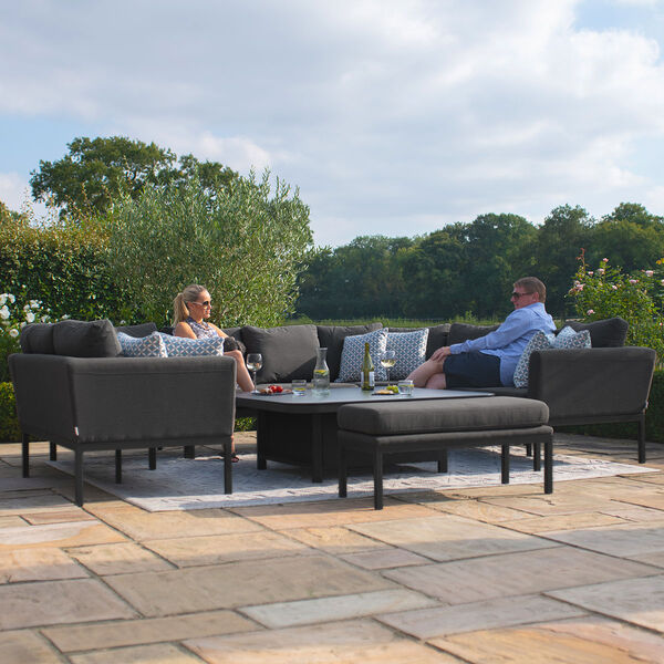Maze - Outdoor Fabric Pulse U Shape Corner Dining Set with Rising Table - Charcoal product image