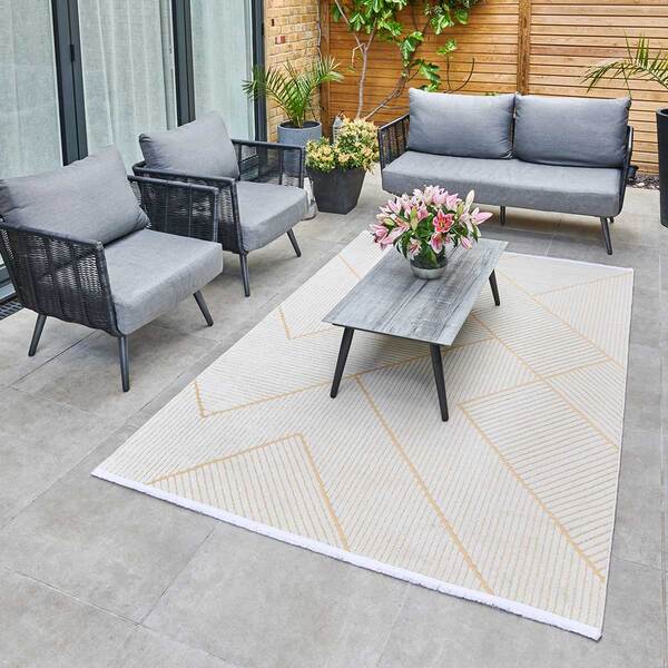 Jazz - Geometric Amber Indoor and Outdoor Rug - 290cm x 190cm product image