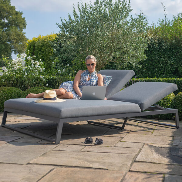 Maze - Outdoor Fabric Allure Double Sunlounger - Flanelle product image