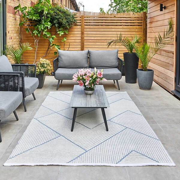Jazz - Geometric Blue Indoor and Outdoor Rug - 220cm x 160cm product image
