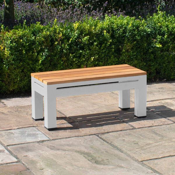 Maze - Oslo Teak Top Small Rectangular Side Table - White product image