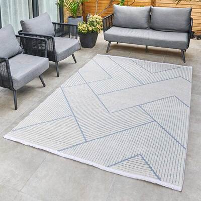 Jazz - Geometric Blue Indoor and Outdoor Rug - 220cm x 160cm product image