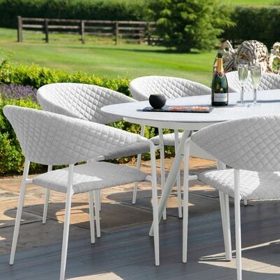 Maze - Outdoor Fabric Pebble 6 Seat Oval Dining Set - Lead Chine product image