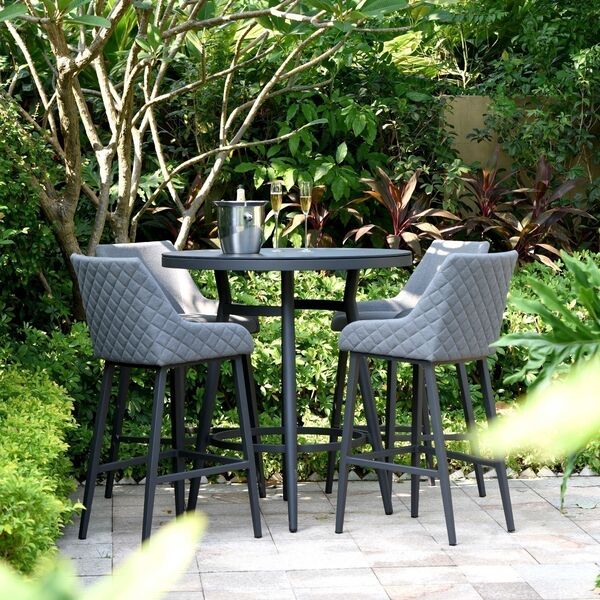 Maze - Outdoor Fabric Regal 4 Seat Round Bar Set - Flanelle product image
