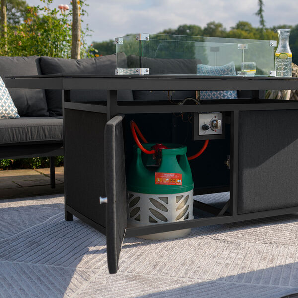 Maze - Outdoor Fabric Pulse 3 Seat Sofa Set with Fire Pit Table - Charcoal product image