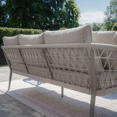 Maze - Monaco Rope Weave 3 Seat Sofa Set with Pair of Round Coffee Tables - Cool Linen product image