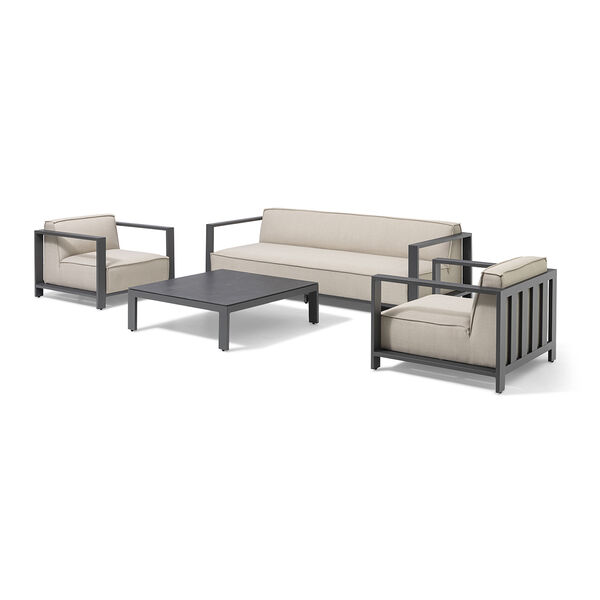 Maze - Outdoor Fabric Ibiza 3 Seat Sofa Set with Square Coffee Table - Oatmeal product image